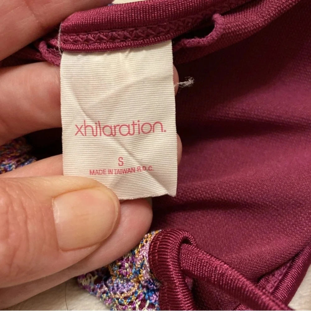 Xhilaration Multicolored Crocheted Paisley Bikini Top